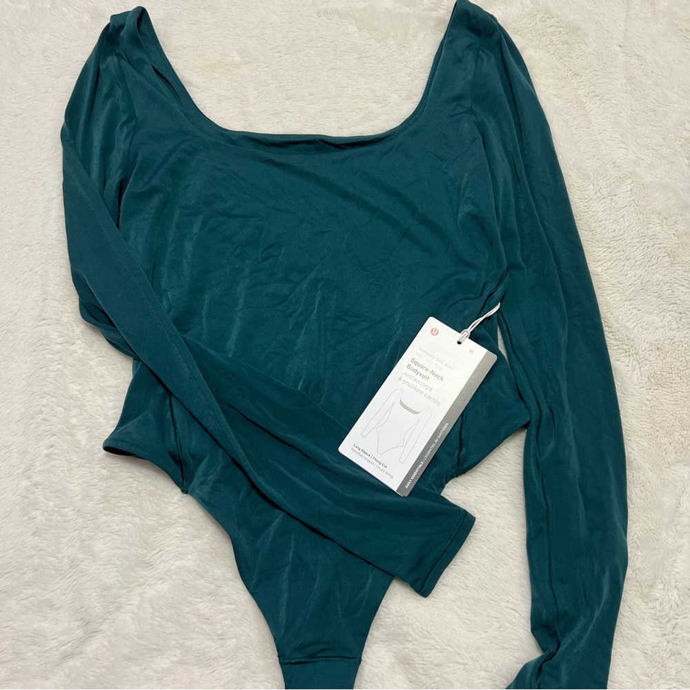 Lululemon Athletica Teal Square-Neck Bodysuit